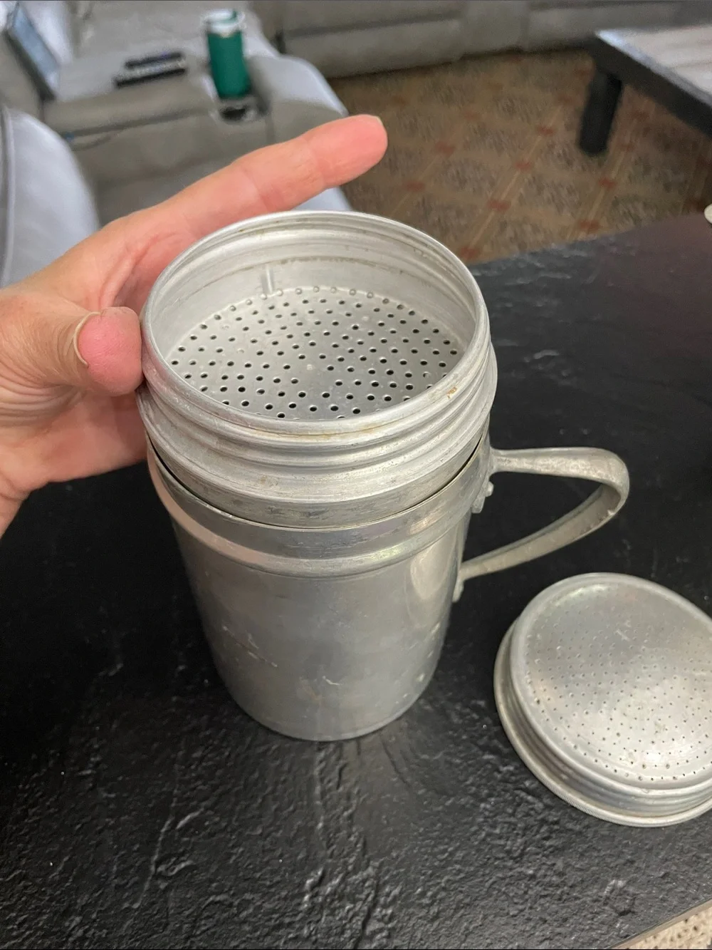 Vintage-Style Metal Coffee Set - Silver/Aluminum GV Made in Italy 2 pc set